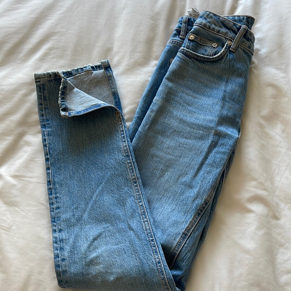 Zara split hem jeans